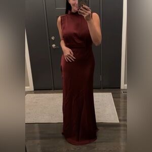 Elegant Burgundy Evening Gown